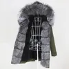 女性の毛皮のフェイク2021ロングウォータープルーフパーカーナチュラルアライグマリアルコートフードウィンタージャケット