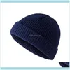 Equipaggiamento protettivo Sport all'aperto Beanie Hat Cap Roll Up Warm Fisherman Knitting Tinta unita per uomo Donna Inverno Too789 Cappellini da ciclismo Maschere