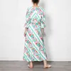 Vintage Hit Color Robe pour femmes V Col Flare Manches Taille haute Imprimer Robes Femme Mode Vêtements 210520