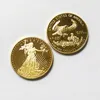 10 pcs non magneitc 기타 예술과 공예에서 God Trust American Freedom Gold Plated Liberty Souvenir Coin Home Decoraiton Collectible Gift