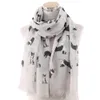 FOXMOTHER Léger Gris Blanc Pet Shepherd Imprimer Écharpe Pour Les Amoureux Des Chiens Châle Wrap Animal Foulards Dames