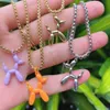 20Pcs est Cute Balloon Dog Puppy Necklace Fashion Colorful Enamel Pendant Jewelry Unisex For Gift Party 210720294q