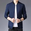 Mäns Jackor Yisu 2021 Höst Vinter Solid Färg Baseball Collar Fashion Slim All-Match Enkelhet Cardigan Men Jacke