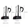 6 Coffees Cups Coffeware Sets Electric Geyser Moka Maker Coffee Machine Espresso Pot Expresso Percolator Stainless Steel Stovetop 282E