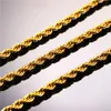 2021 18K guldpläterad rostfritt stål 3mm twisted rep kedja kvinnors choker halsband för män hiphop smycken gåva i bulk