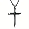 Mens Nail Cross Pendant Halsband Fashion Rostfritt stål Länkkedja Halsband Black Rose Gold Silver Punk Style Hip Hop smycken för kvinnor julklappar