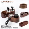 Filtr Walnut Holder Sabotażowy Espresso Mat Stand Ekspres do kawy Wsparcie Bazowy Rack Kopiowy Akcesoria do Barista