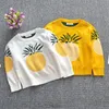 Enfants Garçons Filles Pull en tricot à manches longues Automne Hiver Vêtements pour enfants Bébé Motif d'ananas Pull 210429