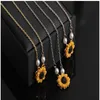 Collier pendentif tournesol doré, ras du cou, chaîne de cou en perles, accessoire personnalisé à la mode, bijoux pour femmes et filles