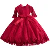 Ensembles de vêtements filles robe en dentelle printemps automne jupe princesse à manches version coréenne nouvelle jupe longue bébé pour enfants moyens et grands