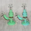 Glow in dark hookahs Silicone Water Bong Removable hookah bongs with glass filter bowl quartz banger dab rig ash catcher