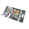 Multi Sizes 100pcs/lot Plastic Clear Front Package Bag Matte Green Aluminum Foil Mylar Flat Zip Lock W/ Hang Holegoods