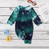 Monos 2021 primavera otoño bebé niño niña botón monos manga larga Tie Dye estampado mono de una pieza otoño ropa cálida