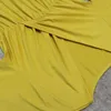 Robes décontractées grande taille femmes africaines jaune solide taille haute étage longueur col en V 2021 été longue robe grande vente en gros