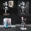 22cm Anime Re: La vie dans un monde différent de zéro figure REM Face Changeur Maid tenue plateau Meteor Hammer REM Action Figure Modèle X0526