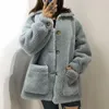 Women's Fur & Faux WSYORE Female Lamb Coat 2022 Autumn And Winter Women Loose Jacket Outwear Thick Long Sleeve Coats NS1313