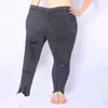 Yesello Plus Taille M-5XL Summer Hole Ripped Jeans Femmes Jeggings Cool Denim Taille Haute Pantalon Skinny Pantalon Crayon Noir 210708