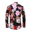 45KG120KG fleurs imprimer chemises hawaïennes hommes automne boutonné à manches longues chemises grande taille 5XL 6XL 7XL mâle Blouse 210412