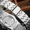 Mode Hohl Skeleton Uhr Männer Dreieckige Uhren Edelstahl Automatische Mechanische Förderung Preis Drop Armbanduhren