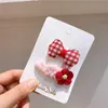 Winter New Sweet Girl Princess Plaid Fabric Bow Hairpins Fashion Children's Cute Wool Flower Plush BB Clip Kids Hair Accessories