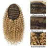 Honing blonde afro bladerdeeg trekkoord paardenstaart extensie broodje rauw maagd haar 16 inch 1 stks pluizige kinky krullende paardenstaart extensions haarstukjes updo donut chignon 120g