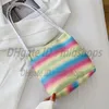 Axelväskor Luxurys Designers Högkvalitativa Mode Kvinnor Crossbody Handväskor Plånböcker Lady Clutch Rainbow Cloth Shopping Bag Purse 2021 Totes Cross Body Handväska