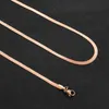 Kedjor Rostfritt stål Snake Rose Gold Color Tone Necklace Flat Chain Jewelry Gift Diy Fynd Accessories198J