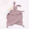 Bébé coton bio gaze serviettes réconfortantes dormir avec enfant lapin poupée rot tissu coloré apaiser serviette 14zd B3