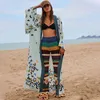 Bikini Cover-ups Baumwolle Tunika Frauen Plus Größe Strand Tragen Badeanzug Cover Up Lange Kimono Cardigan Robe de plage Q1224 210420