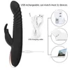 3in 1 G Spot Anal Rabbit Vibrator Electric Thrusting Realistic Vibrating Dildo SexToys for Women Adult Couple Girlfriend 8+7Speeds 9 inch[ from US&CA Warehouse]