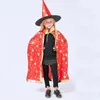 Girl's Dresses Children Halloween Costumes Witch Wizard Cloak Cape With Hat Kids Boys Girl Pumpkin Cosplay Party Birthday Dress