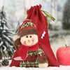 Christmas Gift Decoration Drawstring Bag Linen Candy Bag Cartoon Santa Claus Snowman Elk Christmas Gift Bag Pouch Xmas Apple Bags DBC VT1028 GYQ