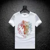 Mens Animals Sequins T Shirt Fashion Boys Club Short Sleeves Hip Hop Casual Streetwear with Lion Pattern Wholesale