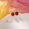 Stud 2022 Koreanische Süße Rote Erdbeere Nette Reizende Trendy Ohrringe Für Frauen Mode Schmuck Sommer Ohrringe Pendientes