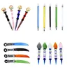 Other Smoking Accessories Colorful Glass Dabber Pink Stick Carve Dab Tools Wax tool Carb Cap for quartz banger Dab Rigs Bong