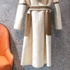 Mode Dames Wollen Jas Designer Jacket Bovenkleding Mengsels Splicing Dubbelzijdige Tweed Hooded Jassen Winter Warm en Slanke Lange Coaten met Riem Hoogwaardige 3 kleuren