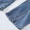 Yitimuceng Skinny Wysokie Spodnie Pasek Bell Dolne szczeliny Dżinsy dla kobiet Pełna długość Denim Szerokie nogi Flare Wygodne ubrania 210601