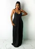 Women Maxi Dresses Plus Size 3XL Summer One-piece Dress Loose Beach Wear Casual Solid Long Skirts with pockets Floor-length Skirt DHL 5546