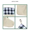15.8x11.8" White Red Plaid Christmas Stocking Sublimation Blank Tree Ornament Decoration Gift Bag For Kids Candy Bags Xmas Sock Pendant in Bulk Wholesale AAA