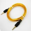 Câble Audio Jack 3.5 MM mâle à mâle 1 M tressé tissage ligne Audio cordon Aux pour voiture casque haut-parleur fil cordon nouveau