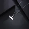 Roestvrij stalen ketting voor vrouwen Man Lover's Cartoon Crown Goud en Zilver Kleur Hanger Ketting Verlovingssieraden