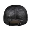 2021冬の本物のシープスキンレザーイーグルプリント56-60cm男のための黒/茶色の野球帽のためのカジュアルストリートGFゴルス父の帽子