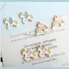 Cartoon Animal Horse Rainbow Enamel Alloy Gold Plated Color Pendants For Handmade Diy Earrings Necklace Key Chain Jewelry Etocd Wnpkt