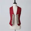 Men's Luxury Red Steampunk Victorian Tuxedo Coat with Vest Medieval Cosplay Costume Male Pirate Viking Renaissance Long Uniform 210522