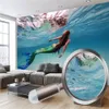 3d väggmålning tapet romantisk vacker sjöjungfru under havet moderna väggbåtar hem inredning vardagsrum sovrum måla bakgrundsbilder