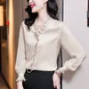Kant ruches chiffon shirts dameskleding 2022 lente herfst nieuwe kantoor dame lange mouw truien vintage elegante blouses 4XL