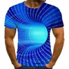 Męskie Grafika T Shirt Moda 3 Digital Tees Boys Casual Geometryczne Druku Wizualna Hipnoza Nieregularna Wzór Topy EUR Plus Rozmiar XXS-5XL
