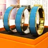 Bracciale in acciaio inossidabile Baby Blue Bracciale Ladies Luxury Jewelry Designer Bracciale Colore smalto Fashion Lover Gift Q0719 all'ingrosso