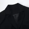 Femmes Black Big Size Office Lady Blazer Abloched Notched Sleeve Loose Fit Jacket Fashion Tide Spring Automne GX371 210421