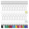 Ganci Rails -150Pcs Kit portachiavi vuoto trasparente con nappe portachiavi, clip, anelli portachiavi e salto